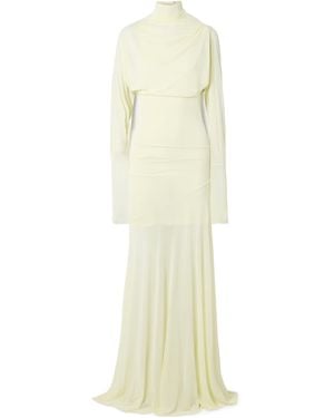 Proenza Schouler Paula Pleated Turtleneck Dress - White