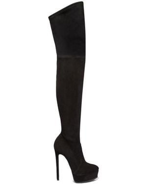 Casadei Flora Platform Over-The-Knee Boots - Black