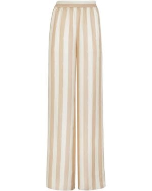 Fendi Striped Wide-Leg Trousers - Natural