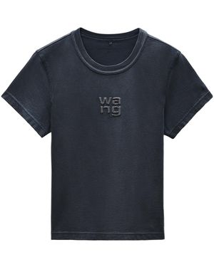 Alexander Wang Embellished Hotfix Logo T-Shirt - Blue
