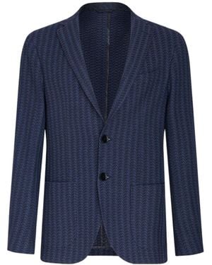 Etro Single Breasted Striped Blazer - Blue