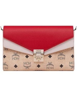 MCM Logo Flip Shoulder Bag - Red