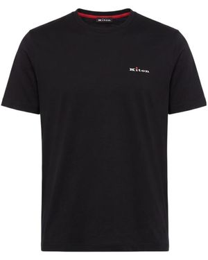 Kiton Logo-Detail T-Shirt - Black