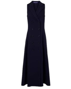 Ralph Lauren Alecia Cotton-Blend Midi Dress - Blue