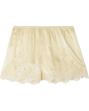 Doen Trimmed Silk-Satin Shorts - Natural