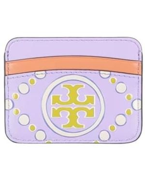 Tory Burch Multi-Color Leather Card Case - White