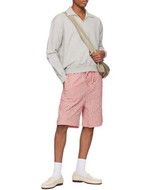 Bode Crew Polo Sweatshirt - Gray