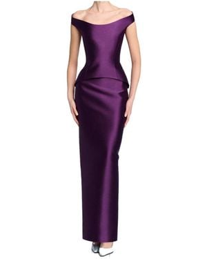 Solace London Off-The-Shoulder Dress - Purple