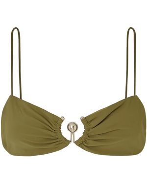 Christopher Esber Ruched Bikini Top - Green