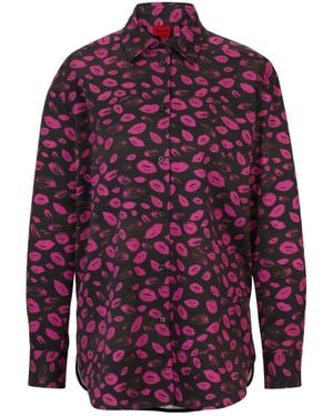 BOSS Shirt With Lipprint On Base - Red