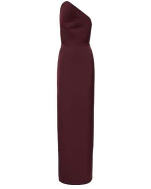 David Koma Asymmetric Satin Gown - Purple