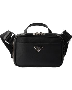 Prada Saffiano Leather Shoulder Bag - Black