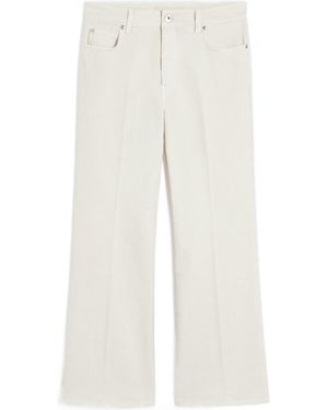 Weekend by Maxmara Polonia Logo Patch Flared Pants - White