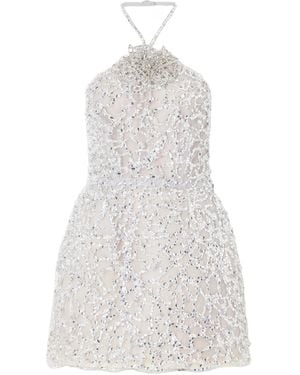 Oscar de la Renta Floral Off-The-Shoulder Mini Dress - White