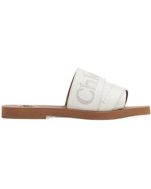 Chloé Chloé Woody Flat Mules - White