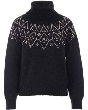Alpha Studio Turtleneck Sweater - Black