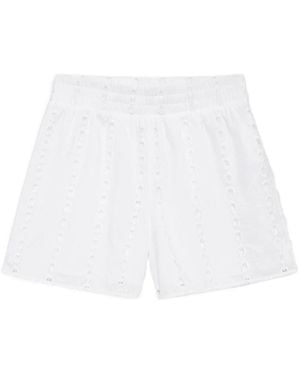 Anine Bing Eyelet Kam Shorts - White