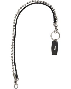 Y-3 Logo Plaque Key Chain - White