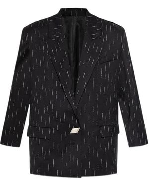 The Attico The Logo Plaque Tailored Blazer - Black