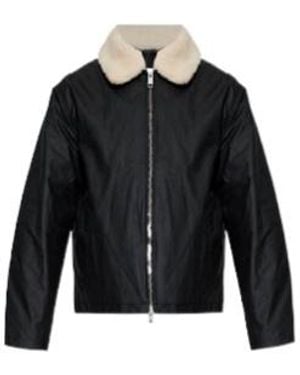 AllSaints Boston Shearling Collar Jacket - Black