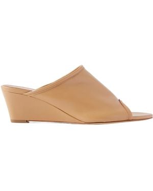 Aeyde Suzanne Leather-Trimmed Mesh Sandals - Brown