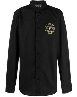Versace Jeans Couture Couture Logo Printed Long-Sleeved Shirt - Black
