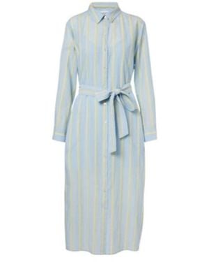 Velvet By Graham & Spencer Striped Cotton Shirt Dress - Blue