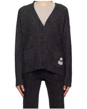Isabel Marant Eborah Button-Down Long-Sleeve Knit Jumper - Black