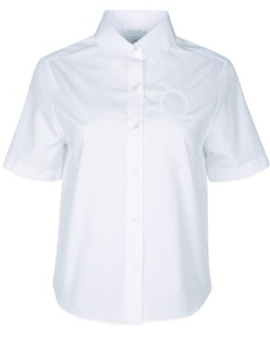 Dior Médaillon Embroidered Short-Sleeved Blouse - White
