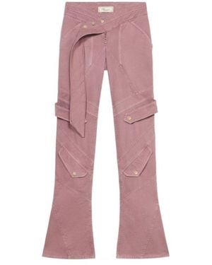 Blumarine Crossover Cargo Flared Jeans - Pink
