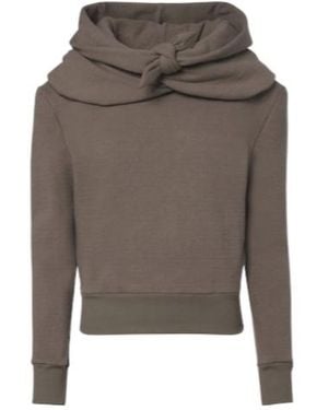 Magda Butrym Cotton-Blend Jersey Hoodie - Grey
