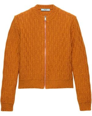 Prada Wool And Alpaca Cardigan - Orange