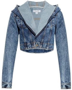 Alaïa Alaïa Hooded Denim Jacket - Blue