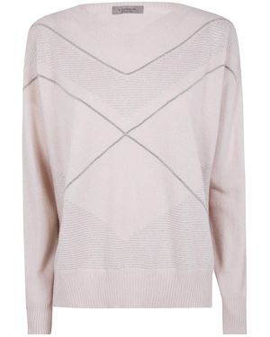 D.exterior Intarsia V-Neck Jumper - Pink