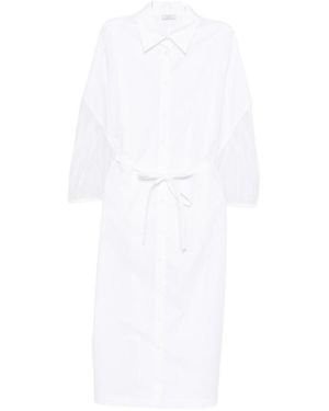 Peserico Shirt Dress With Organza Sleeves - White