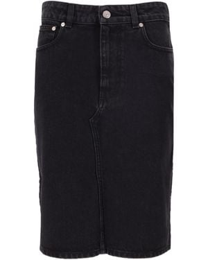 Stella McCartney Denim Lace Skirt - Black