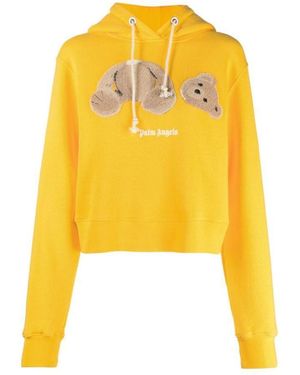Palm Angels Bear Print Hoodie - Yellow