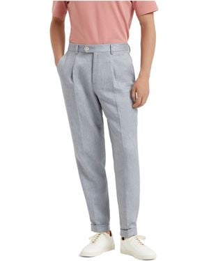 Brunello Cucinelli Linen Trousers - Grey