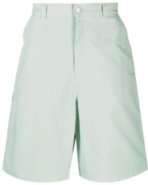 Ami Paris Wide-Leg Loop-Strap Bermuda Shorts - Blue