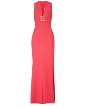 Elie Saab Gathered Embellished Cady Gown
