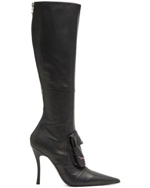 DIESEL D Venus Pointed-Toe Heeled Boots - Black