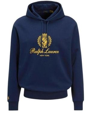 Polo Ralph Lauren Logo-Printed Drawstring Hoodie - Blue