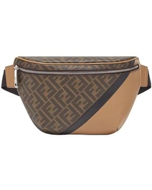 Fendi Multicolour Leather Belt Bag - Grey