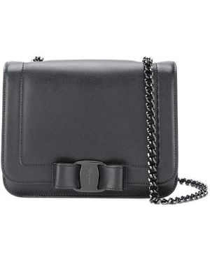 Ferragamo Vara Small Shoulder Bag - Grey