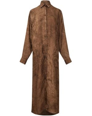 Uma Wang Shirtstyle Maxi Dress - Brown