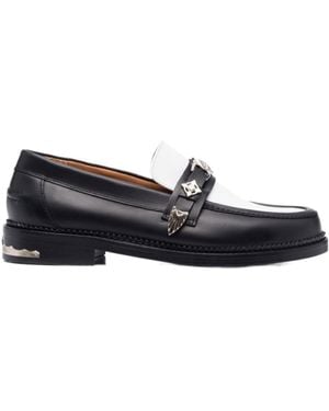 Toga Virilis Plaque-Detailing Two-Tone Loafers - Black