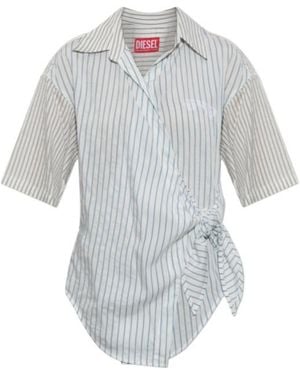 DIESEL C Delphos Wrap Stripe Shirt - Grey