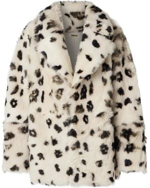 Dodo Bar Or Printed Stylish Leather Coat - Multicolour