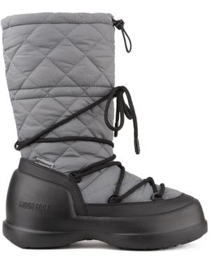 Moon Boot Quilted Rain Boots - Gray