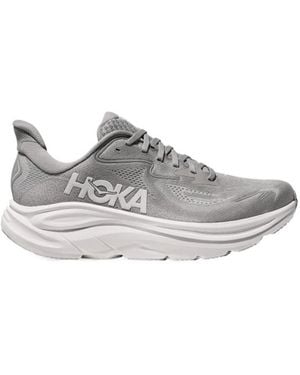 Hoka One One Clifton 10 Lace-Up Trainers - Grey